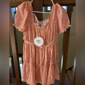 NWT! Princess Polly Orange and White Gingham Dress